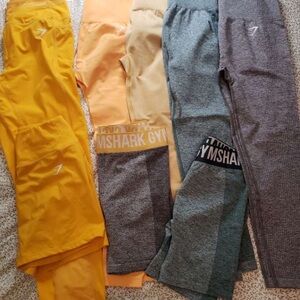Gymshark shorts legging bundle yellow green grey